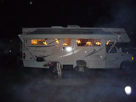 Mom's RV at night
